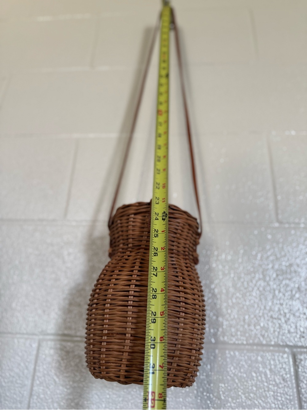 Honeypot Wicker Crossbody Bag Basket Leather Strap - Picture 8 of 9